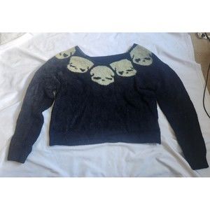 Shein Mohair Skull Sweater Size Small